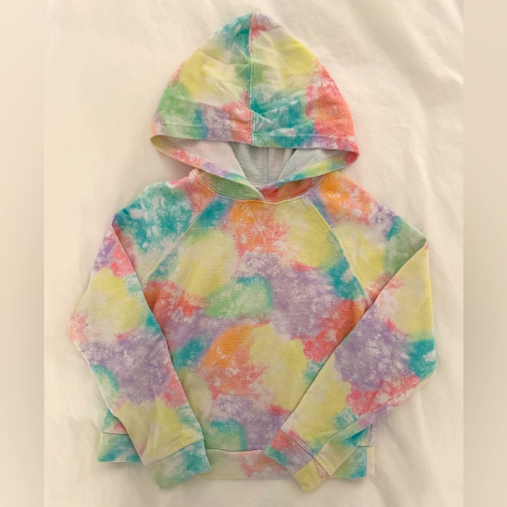 Girls hoodie tie-dye sweatshirt. Size M (8).